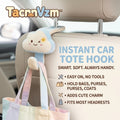 TacnnVzm™ Cute Plush Cloud Car Headrest Hook, Soft Car Tote Bag Holder, Back Seat Purse Hanger, Auto Seat Organizer Hook for Handbags, Grocery Bags, Coats, Lunch Bags & Everyday Carry Items