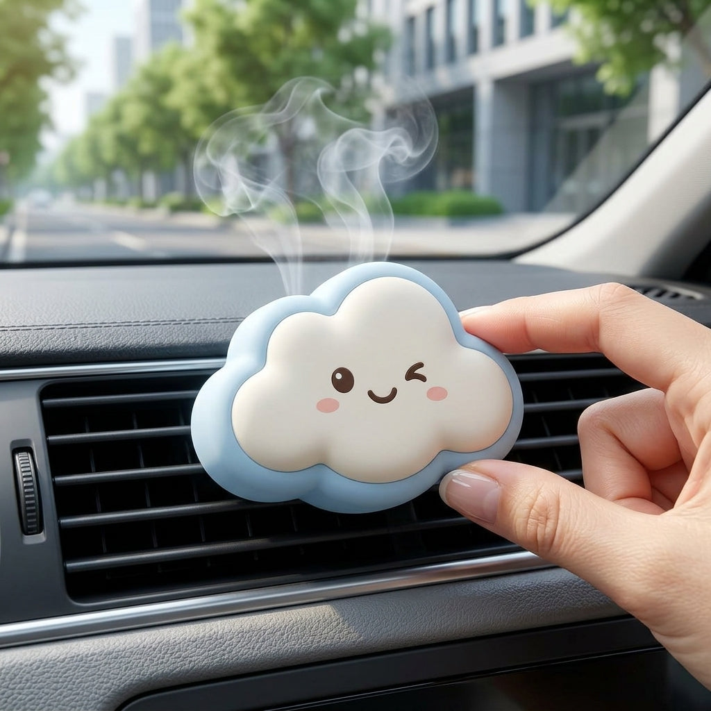 TacnnVzm™ Cute Cloud Car Air Freshener Vent Clip, Scent-Boosting Auto Fragrance Diffuser, Soft Silicone Car Vent Decor, Long-Lasting Car Freshener Clip for Women, Men, Daily Commute, Road Trips & Car Interior Accessories