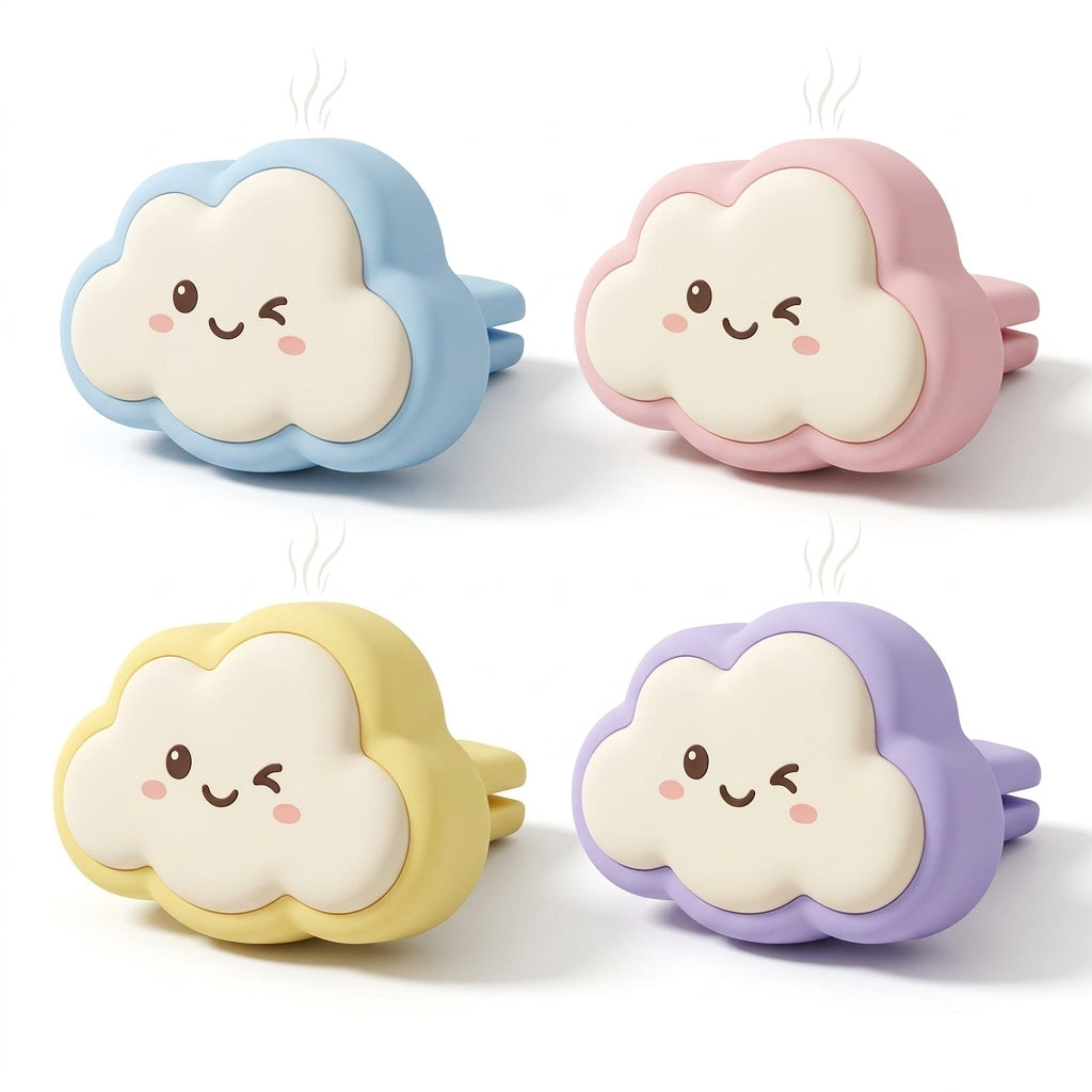 TacnnVzm™ Cute Cloud Car Air Freshener Vent Clip, Scent-Boosting Auto Fragrance Diffuser, Soft Silicone Car Vent Decor, Long-Lasting Car Freshener Clip for Women, Men, Daily Commute, Road Trips & Car Interior Accessories