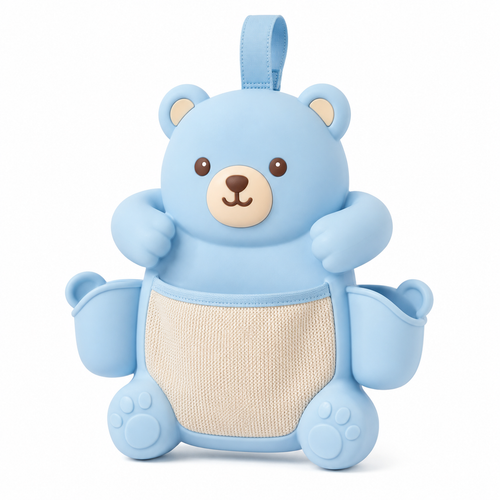 TacnnVzm™ Cute Bear Car Seat Organizer, Car Back Seat Storage Pocket, Kids Travel Organizer for Tissues, Snacks, Toys, Sunglasses & Small Essentials, Easy-Snap Car Seat Back Hanging Organizer